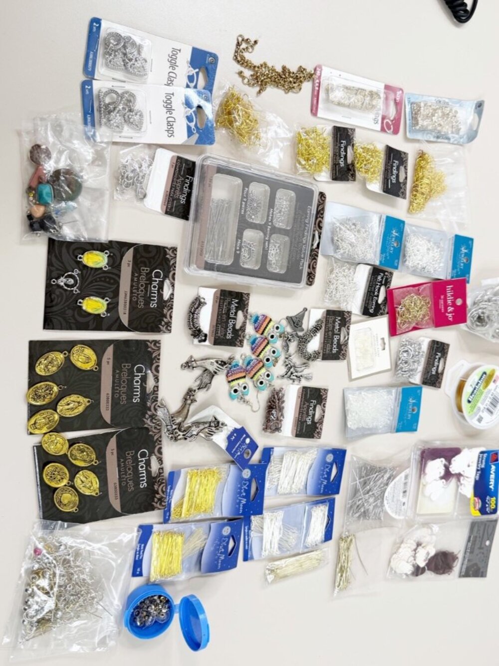 Jewelry Making Lot-Charms, Findings,Clasps, Metal Connectors & Beads And More